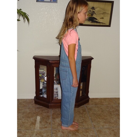 OSHKOSH B'GOSH Overalls Denim Pants Girl Youth Size 6X Blue Cropped Capri Length - Picture 6 of 8